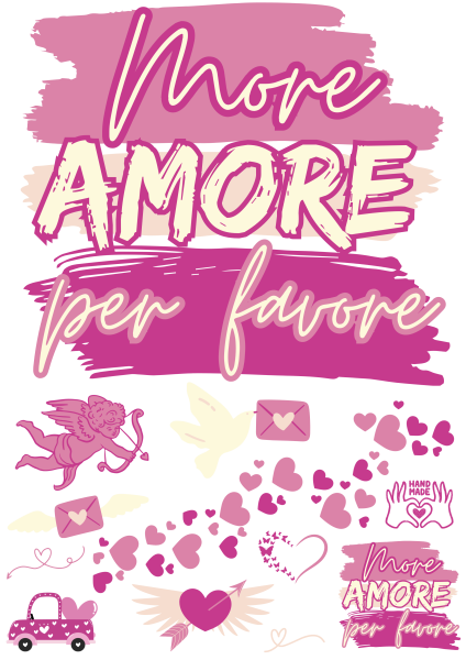 Bügelbild More Amore Per Favore